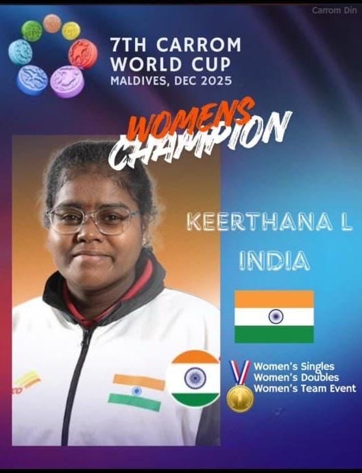 உலக கோப்பை கேரம் போட்டியில் 3 தங்கம் வென்ற காசிமேடு பெண் – சாதித்த ரியல் வடசென்னை நாயகி